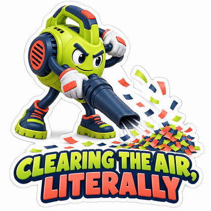 Green Blower Character Scattering Confetti Vinyl Decal Stickers