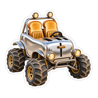 Silver Toaster Dune Buggy Art Vinyl Decal Stickers
