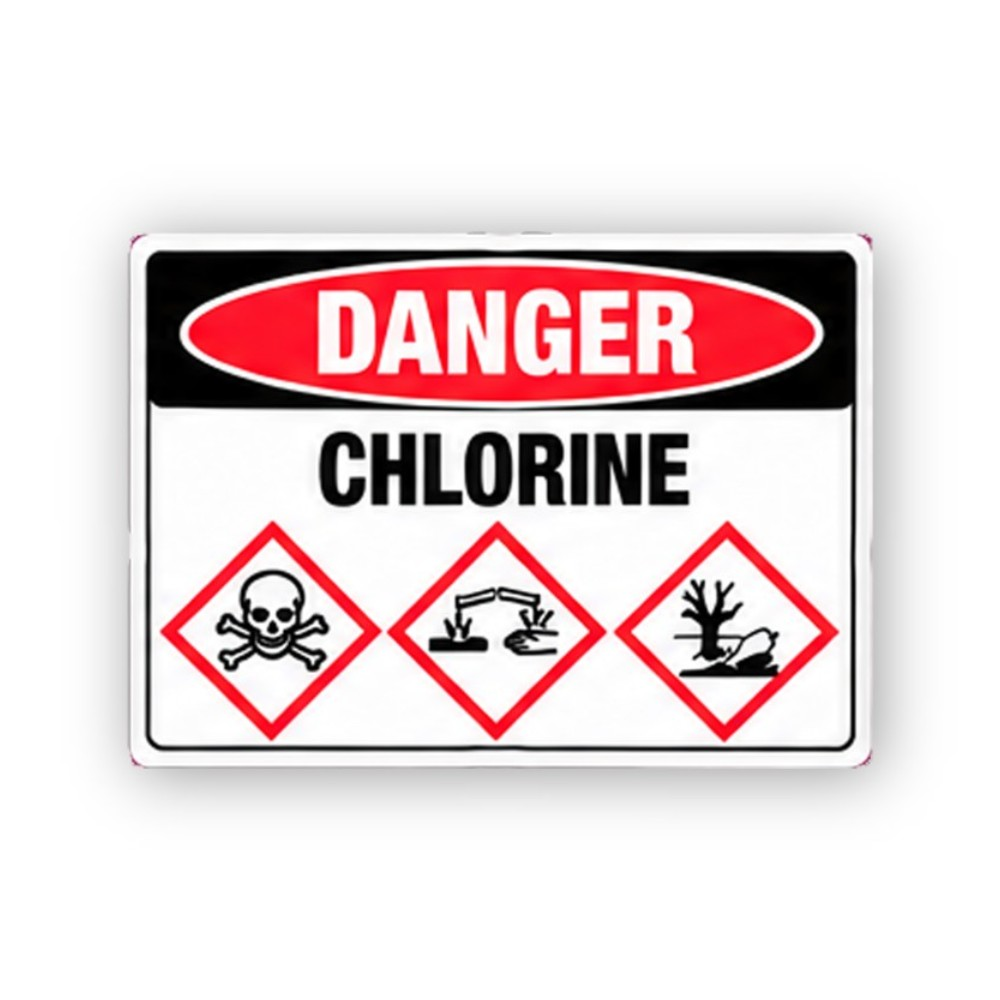 Black Danger Chlorine Three Diamonds Panel Vinyl Decal Stickers