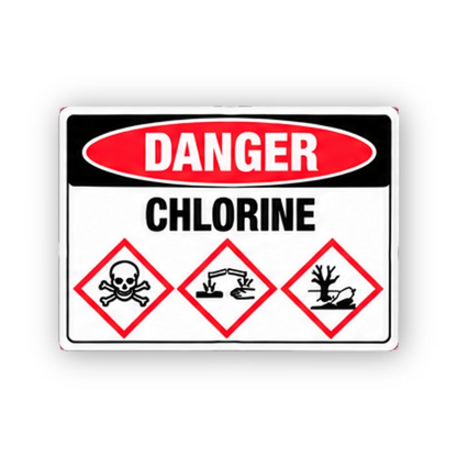 Black Danger Chlorine Three Diamonds Panel Vinyl Decal Stickers
