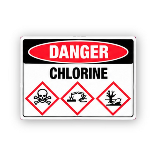Black Danger Chlorine Three Diamonds Panel Vinyl Decal Stickers