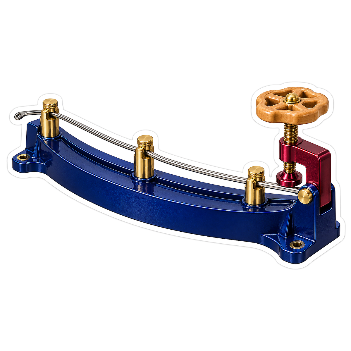 Blue Curved Bar with Brass Clamp Art Vinyl Decal Stickers
