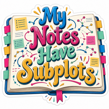 Tabbed Notebook and Subplots Quote Vinyl Decal Stickers