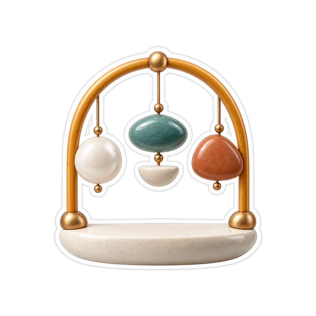 Golden Arch Hanging Pebble Mobile Art Vinyl Decal Stickers