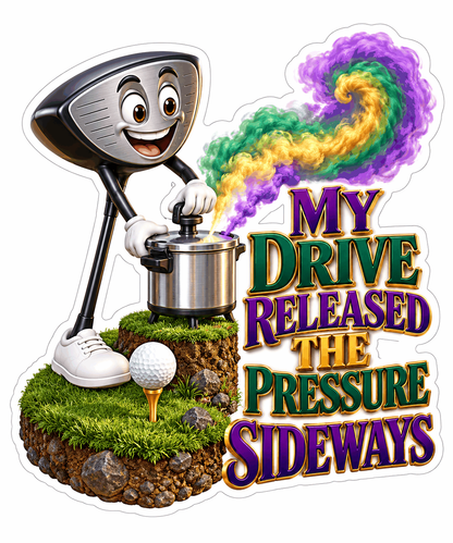 Golf Driver Opening Colorful Steam Cooker Art Vinyl Decal Stickers