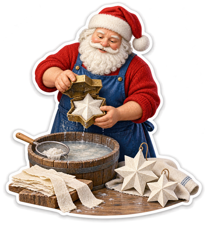 Santa Molding White Paper Stars Art Vinyl Decal Stickers