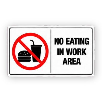 Black No Eating Crossed Burger Drink Panel Vinyl Decal Stickers