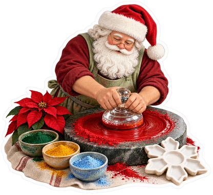 Santa Mixing Red Pigment Art Vinyl Decal Stickers