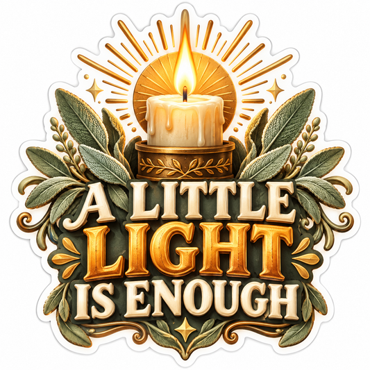 A Little Light Is Enough Candle Art Vinyl Decal Stickers