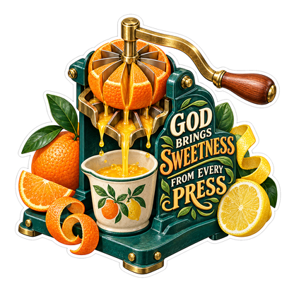 Citrus Press and Oranges Faith Lettering Vinyl Decal Stickers