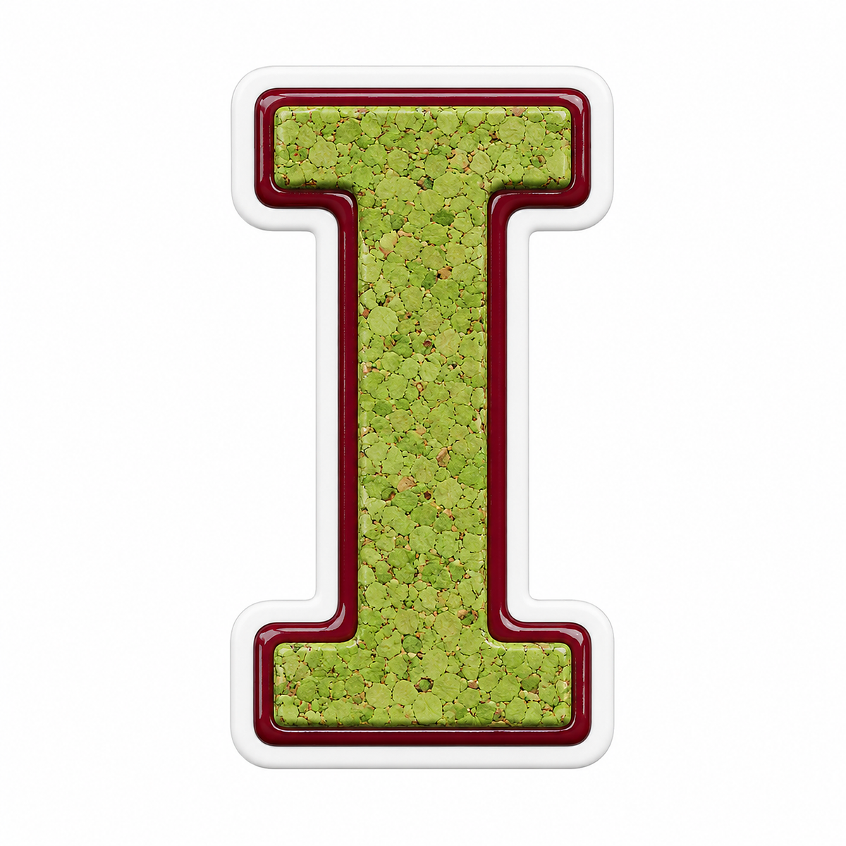 Pistachio Burgundy Capital Letter I Art Vinyl Decal Stickers