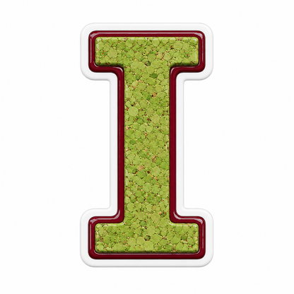 Pistachio Burgundy Capital Letter I Art Vinyl Decal Stickers