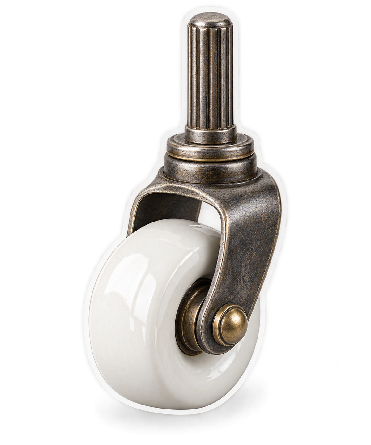 White Porcelain Stem Caster Wheel Art Vinyl Decal Stickers