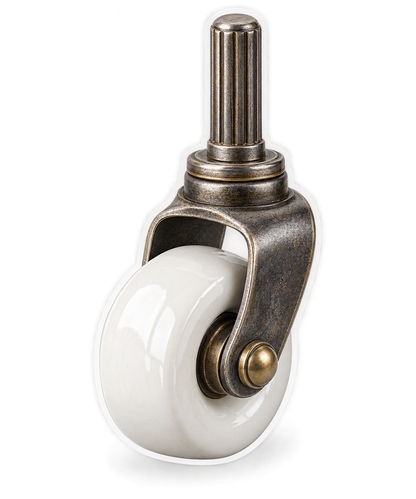 White Porcelain Stem Caster Wheel Art Vinyl Decal Stickers