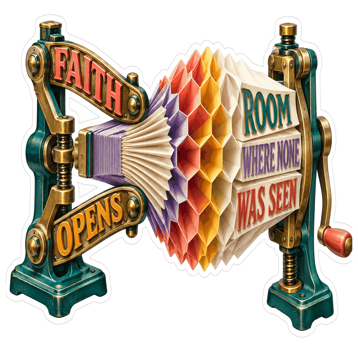 Faith Colorful Honeycomb Paper Press Art Vinyl Decal Stickers