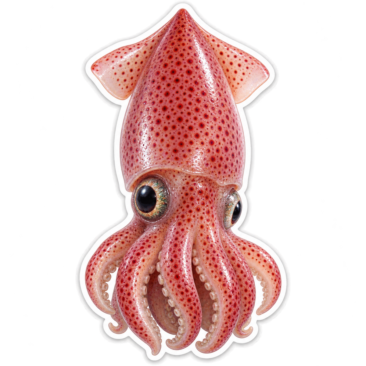 Red Speckled Strawberry Squid Vinyl Decal Stickers