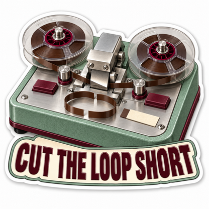 Cut the Loop Short Twin Reel Art Vinyl Decal Stickers