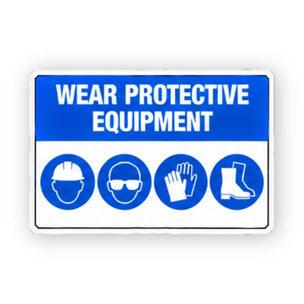 Blue Wear Equipment Four Icons Panel Vinyl Decal Stickers