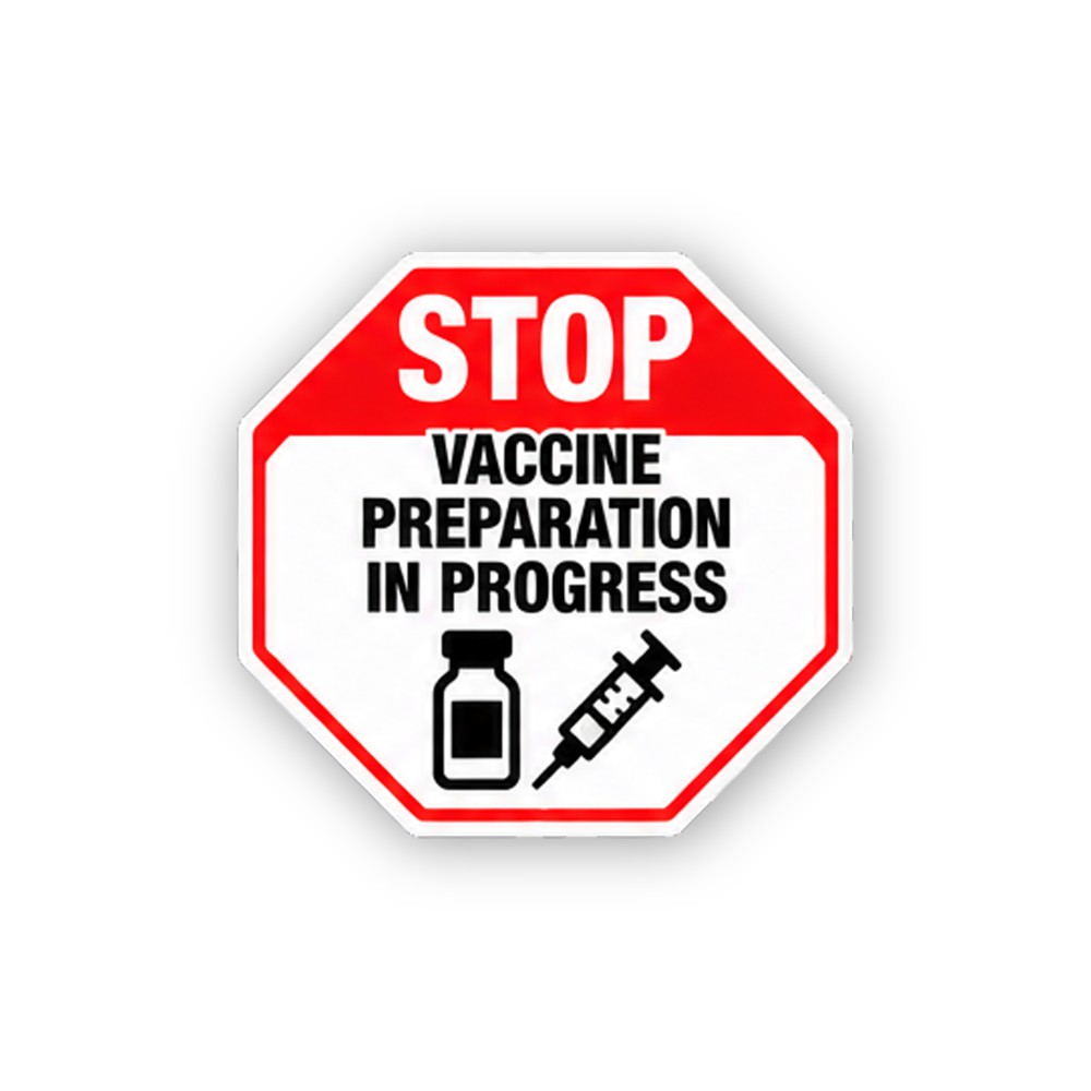 Red Stop Bottle and Plunger Icon Octagon Vinyl Decal Stickers