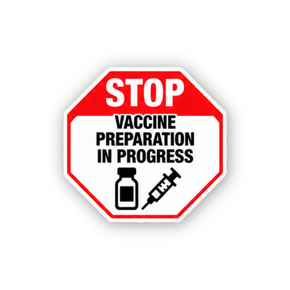 Red Stop Bottle and Plunger Icon Octagon Vinyl Decal Stickers