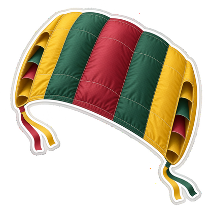 Green Red Yellow Curved Kite Art Vinyl Decal Stickers