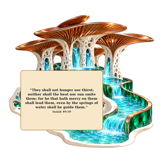 Teal Fountain Copper Canopies Verse Art Vinyl Decal Stickers
