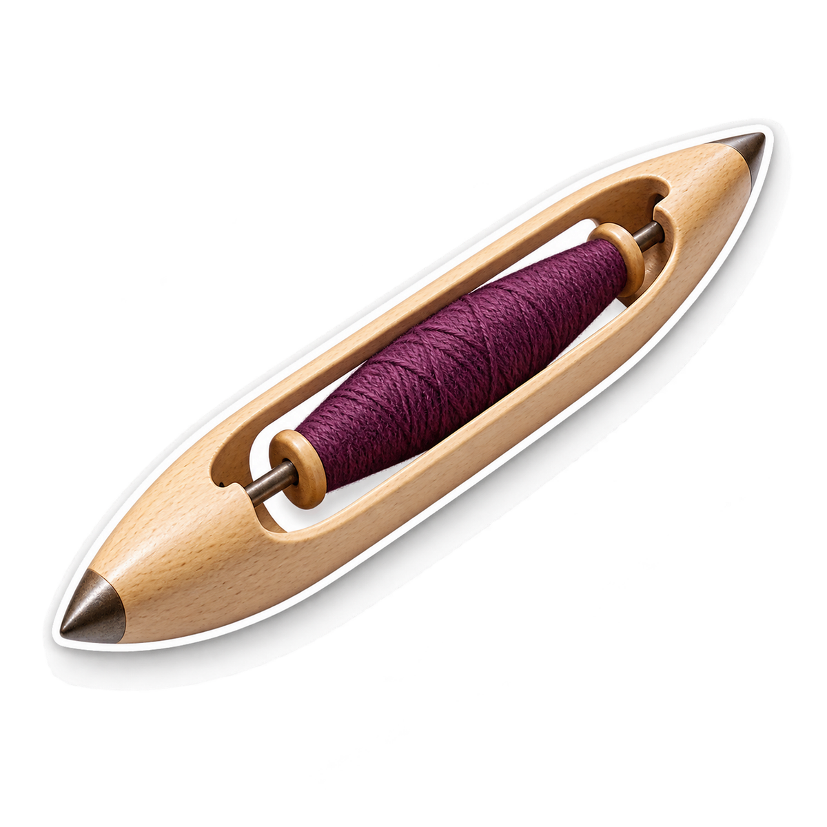Light Wood Shuttle Purple Thread Art Vinyl Decal Stickers