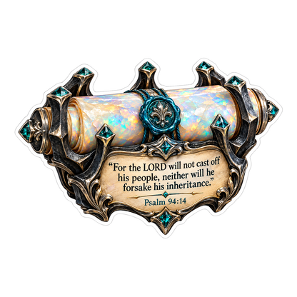 Opal Cylinder with Scripture Quote Vinyl Decal Stickers