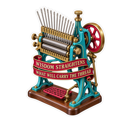 Teal Needle Roller Machine Faith Art Vinyl Decal Stickers