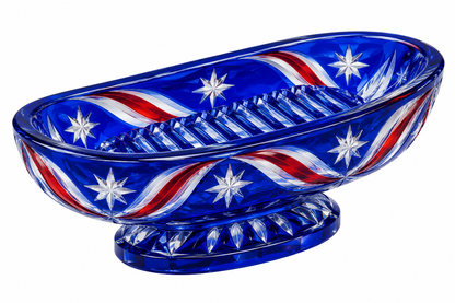 Blue Star Striped Glass Oval Bowl Vinyl Decal Stickers