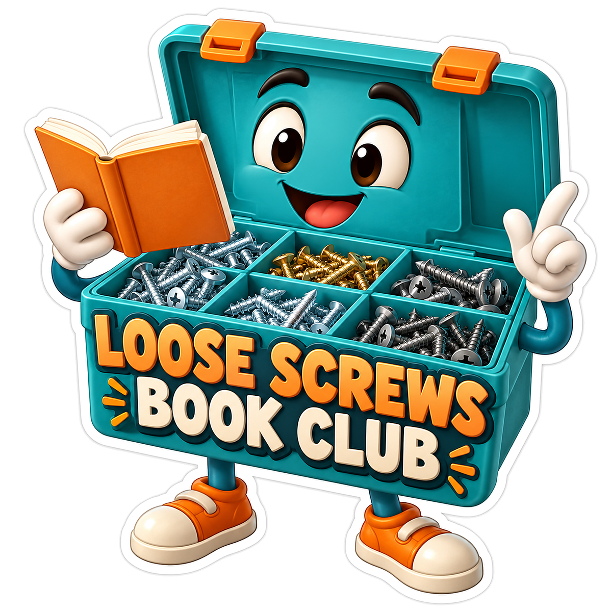 Reading Teal Tool Case with Sorted Screws Vinyl Decal Stickers