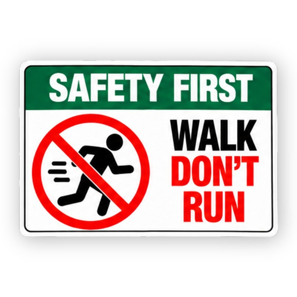 Green Walk Dont Run Crossed Runner Panel Vinyl Decal Stickers