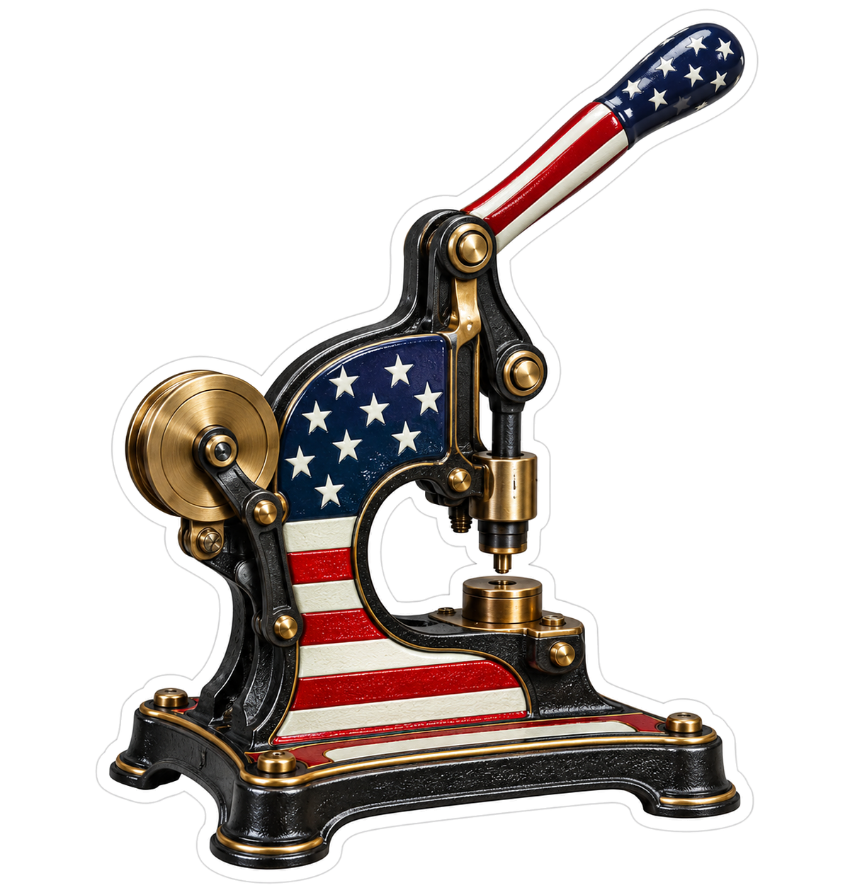 USA Flag Shoe Button Fastener Press Vinyl Decal Stickers