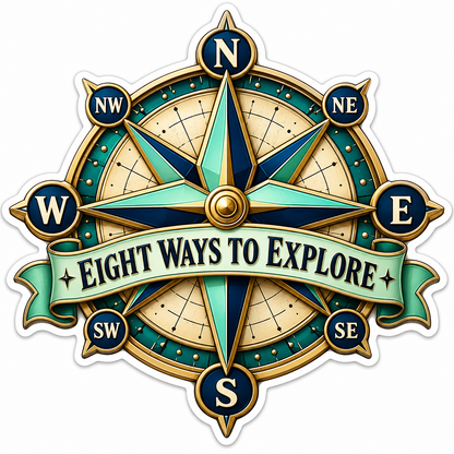 Eight Ways to Explore Green Compass Rose Vinyl Decal Stickers