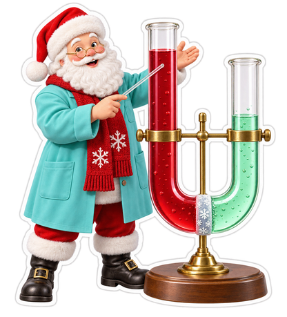 Santa with Colorful Glass Tubes Art Vinyl Decal Stickers