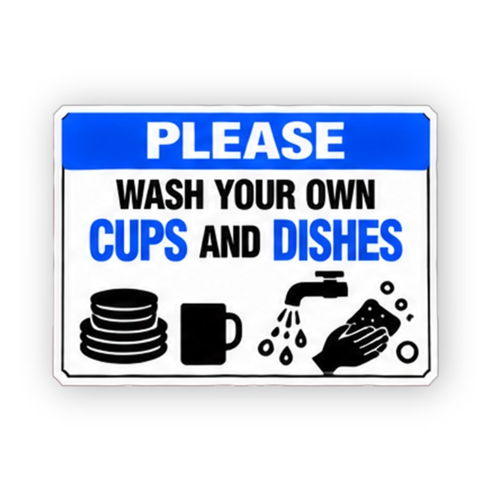 Blue Wash Cups Dishes Tap Hands Panel Vinyl Decal Stickers