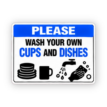 Blue Wash Cups Dishes Tap Hands Panel Vinyl Decal Stickers