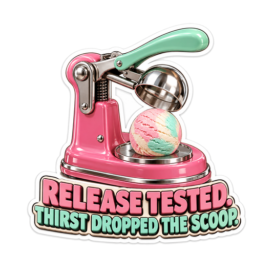 Pink Ice Cream Scoop Funny Quote Art Vinyl Decal Stickers