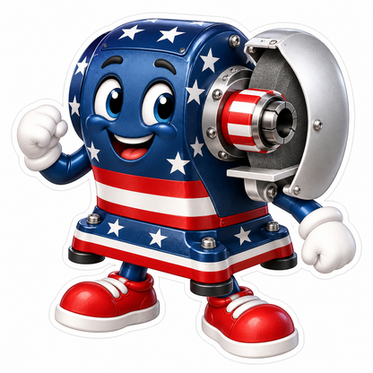 Patriotic Drill Bit Sharpening Machine Art Vinyl Decal Stickers