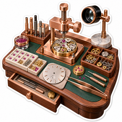 Copper Watch Gear Assembly Workbench Art Vinyl Decal Stickers