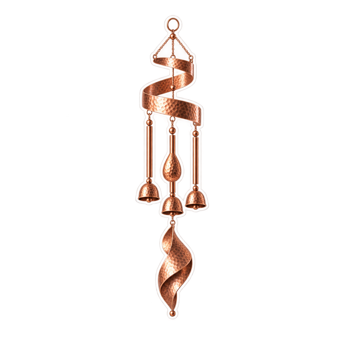 Copper Spiral and Bell Wind Chime Art Vinyl Decal Stickers