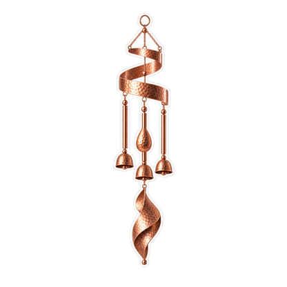 Copper Spiral and Bell Wind Chime Art Vinyl Decal Stickers