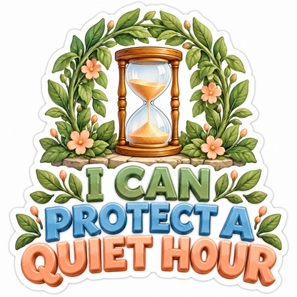 I Can Protect a Quiet Hour Hourglass Art Vinyl Decal Stickers