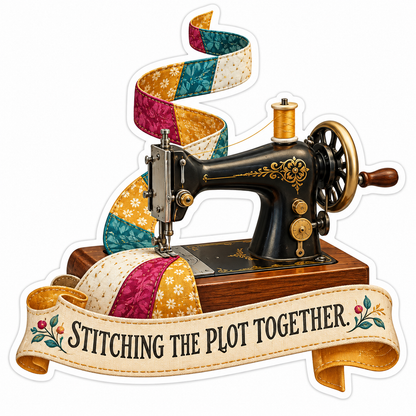 Black Sewing Machine Patchwork Art Vinyl Decal Stickers