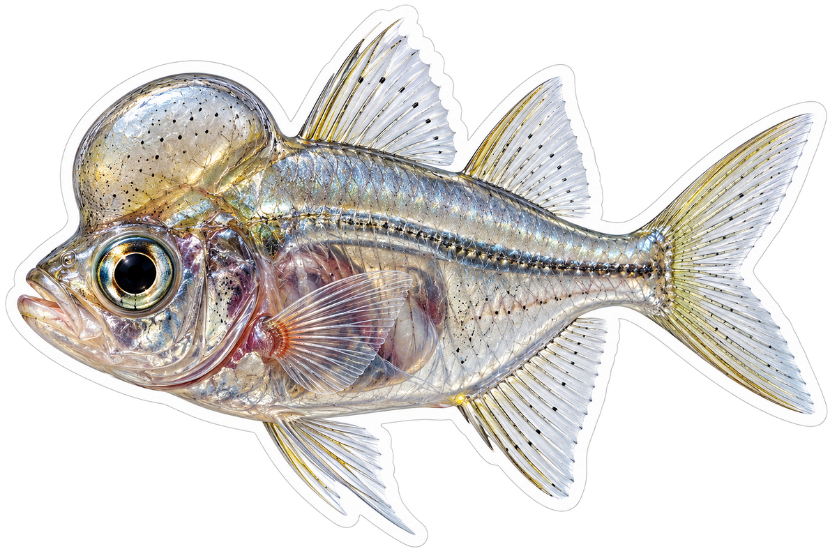Humphead Glassfish with Translucent Scales Vinyl Decal Stickers