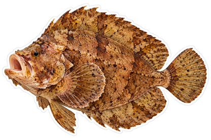 Mottled Ochre Leaf Shaped Fish Art Vinyl Decal Stickers