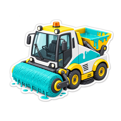 Paint Roller Street Sweeper Art Vinyl Decal Stickers