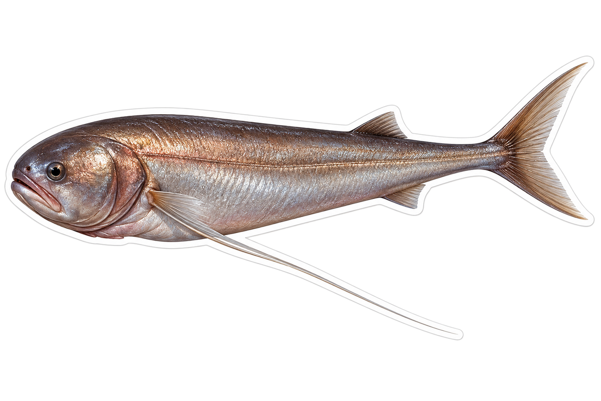 Bronze Silver Fish with Long Threadlike Fins Vinyl Decal Stickers