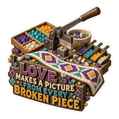 Love Colorful Mosaic Cutter Art Vinyl Decal Stickers