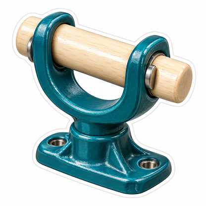 Teal Oarlock Bracket with Wooden Crossbar Vinyl Decal Stickers